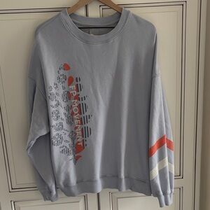 Free People Movement All Star Buti Logo Blue Sweatshirt Oversized Womens Medium